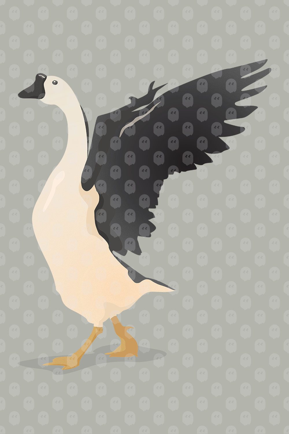 Archade | A Goose With Its Wings Spread Vector Drawings