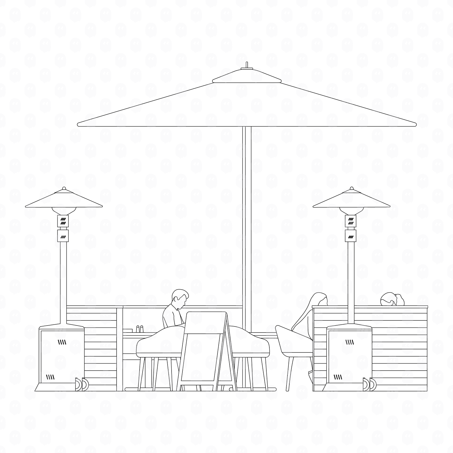 Archade | An Open Air Shopping Mall Food Court With People Sitting CAD