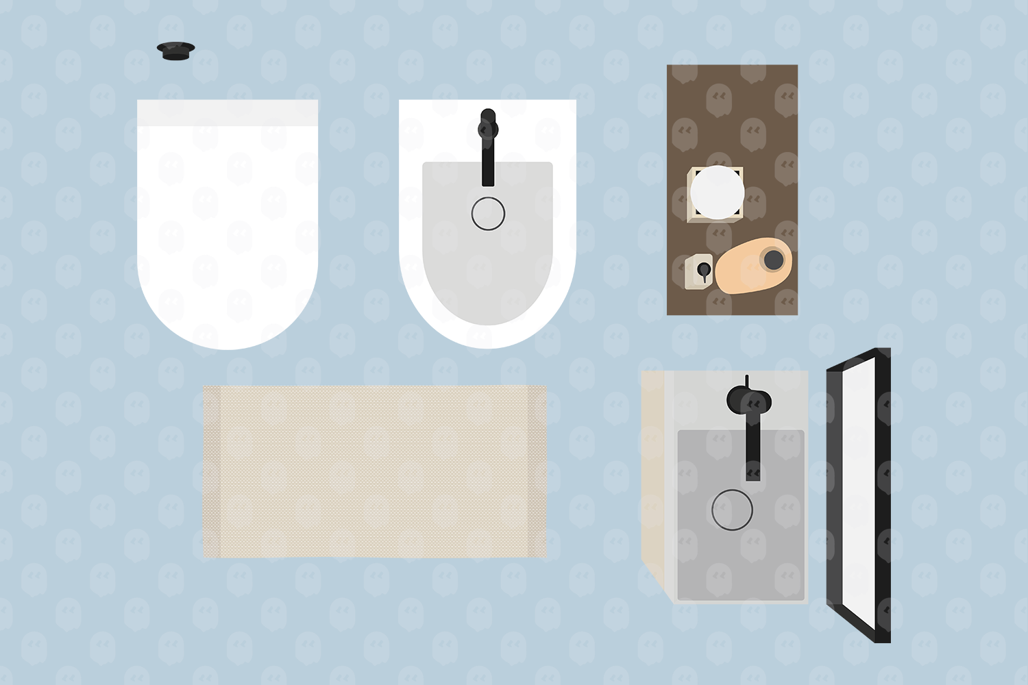 Archade | Bathroom Top View Vector Drawings