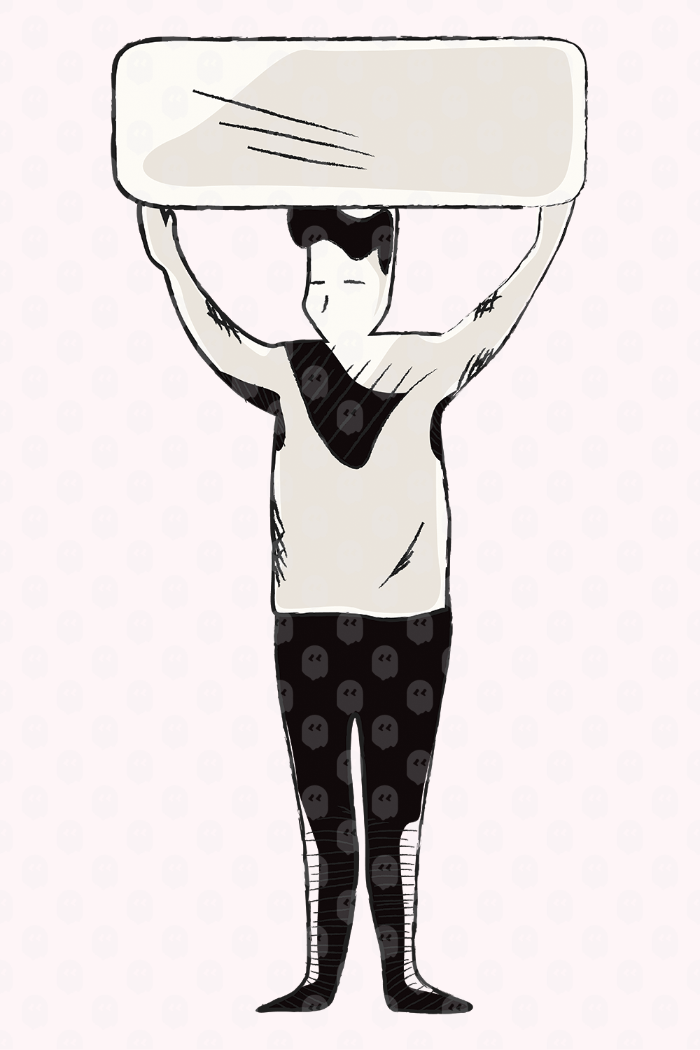 Archade | A Comic Character Lifting A Box Vector Drawings