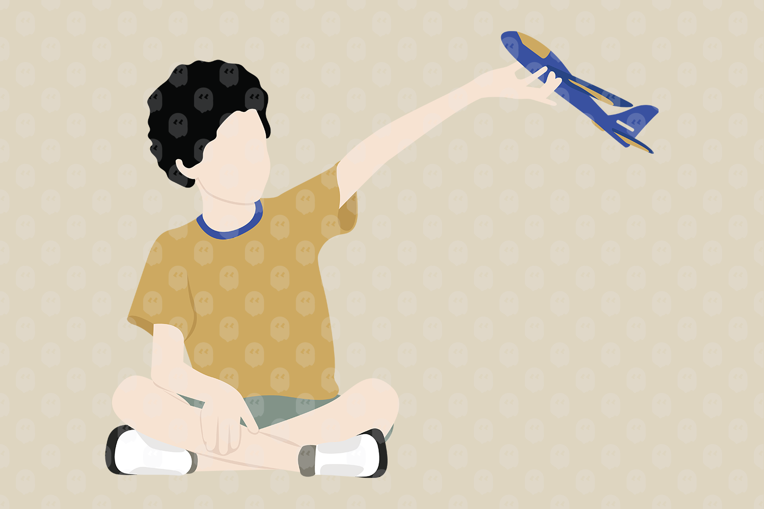 Archade | Boy Playing With A Toy Plane Vector Drawings