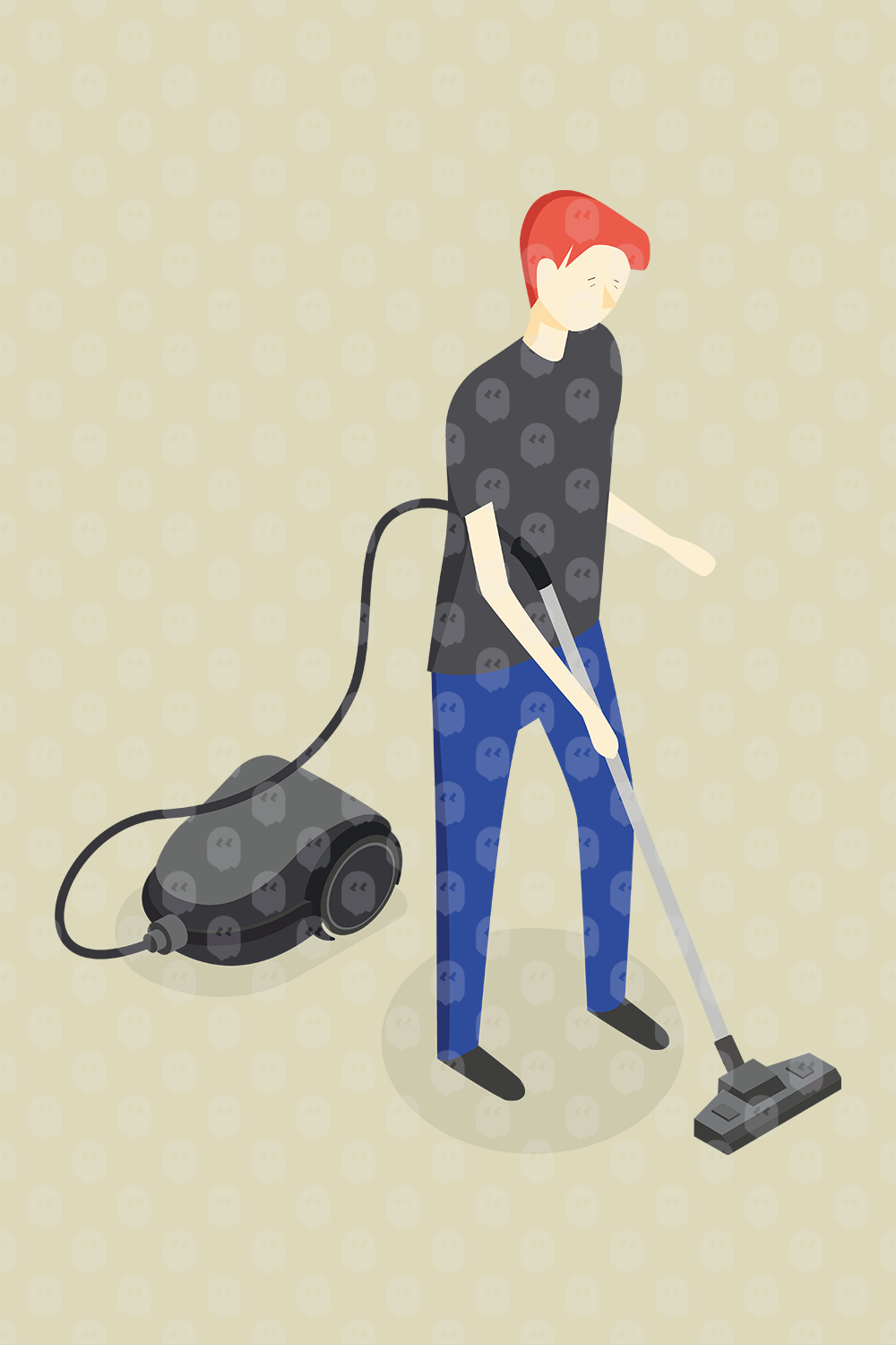 Archade | A Man Vacuuming Vector Drawings