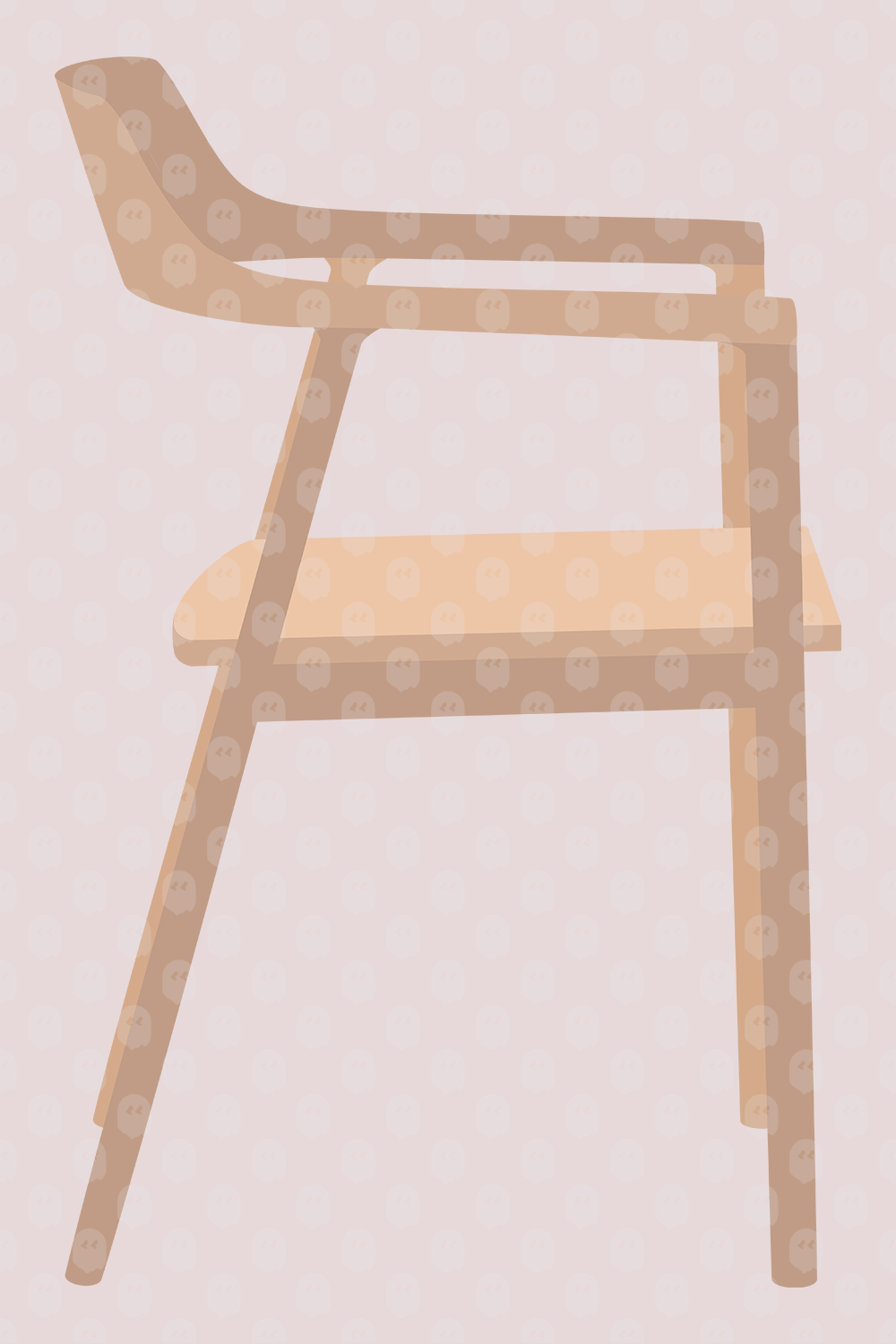 Archade Wooden Armchair Side View Vector Drawings
