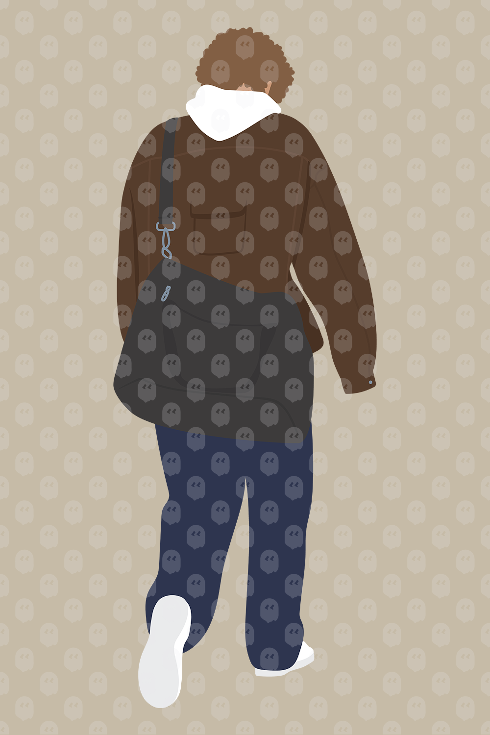 Archade A Man Walking Head Down Vector Drawings