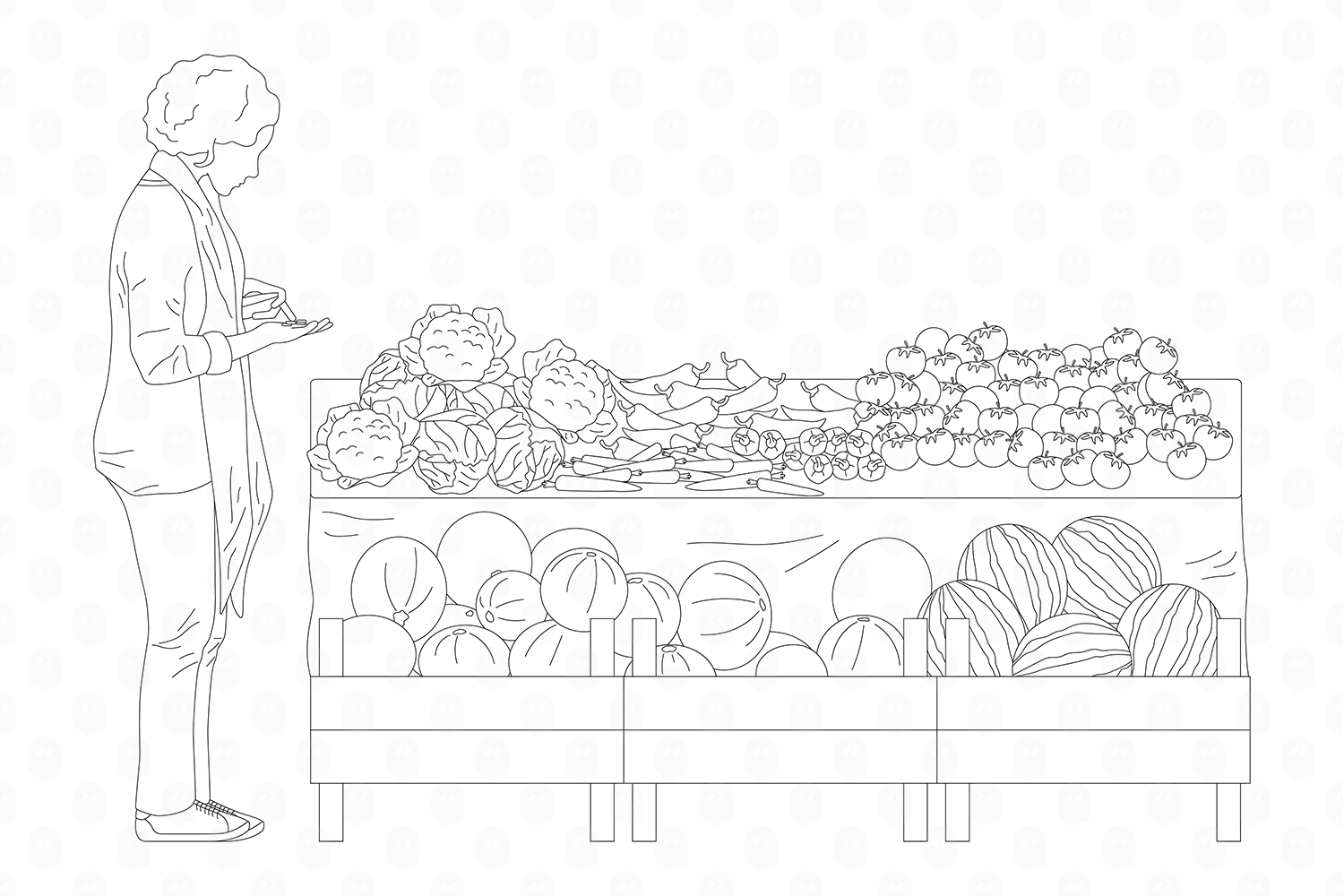 Archade Cad Man At A Butcher Stand Vector Drawings