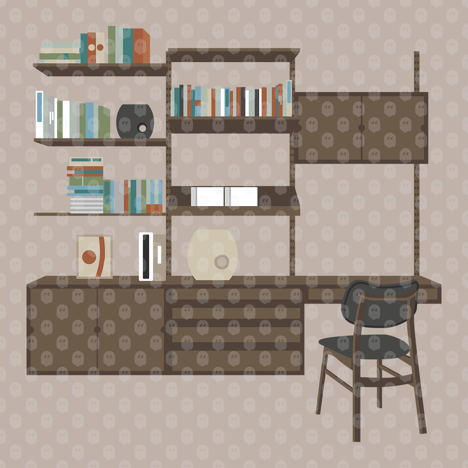 Archade Classic Desk Space Vector Drawings