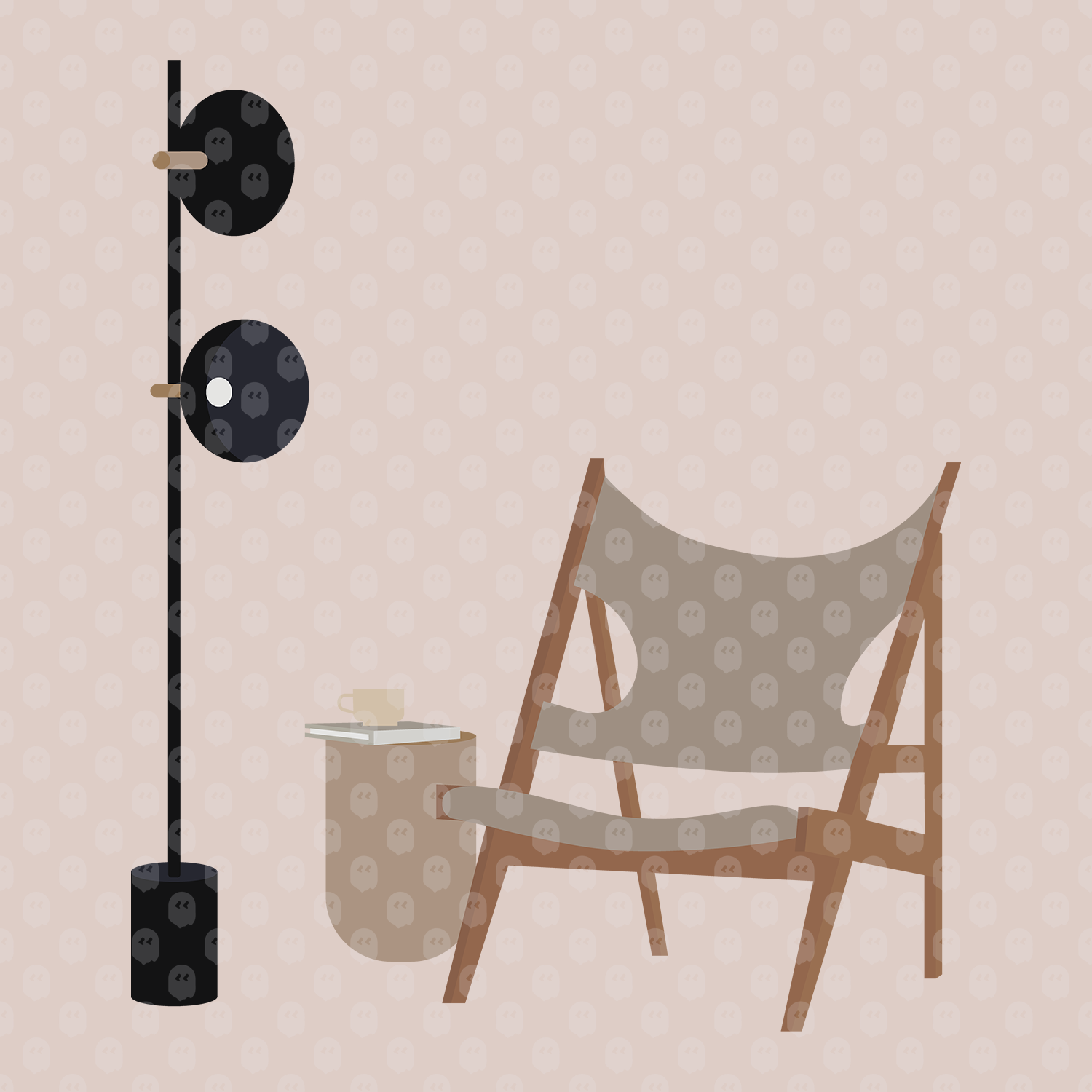 Archade Armchair With A Floor Lamp And End Table Vector Drawings archade-armchair-with-a-floor-lamp-and-end-table-vector-drawings