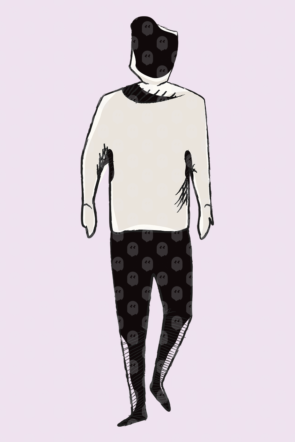 Archade | A Comic Character Walking Away Vector Drawings