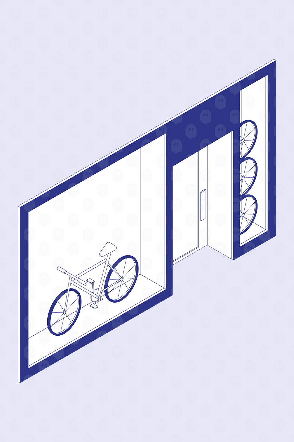 Archade | Axonometric Shop Front Selling Bicycles Vector Drawings