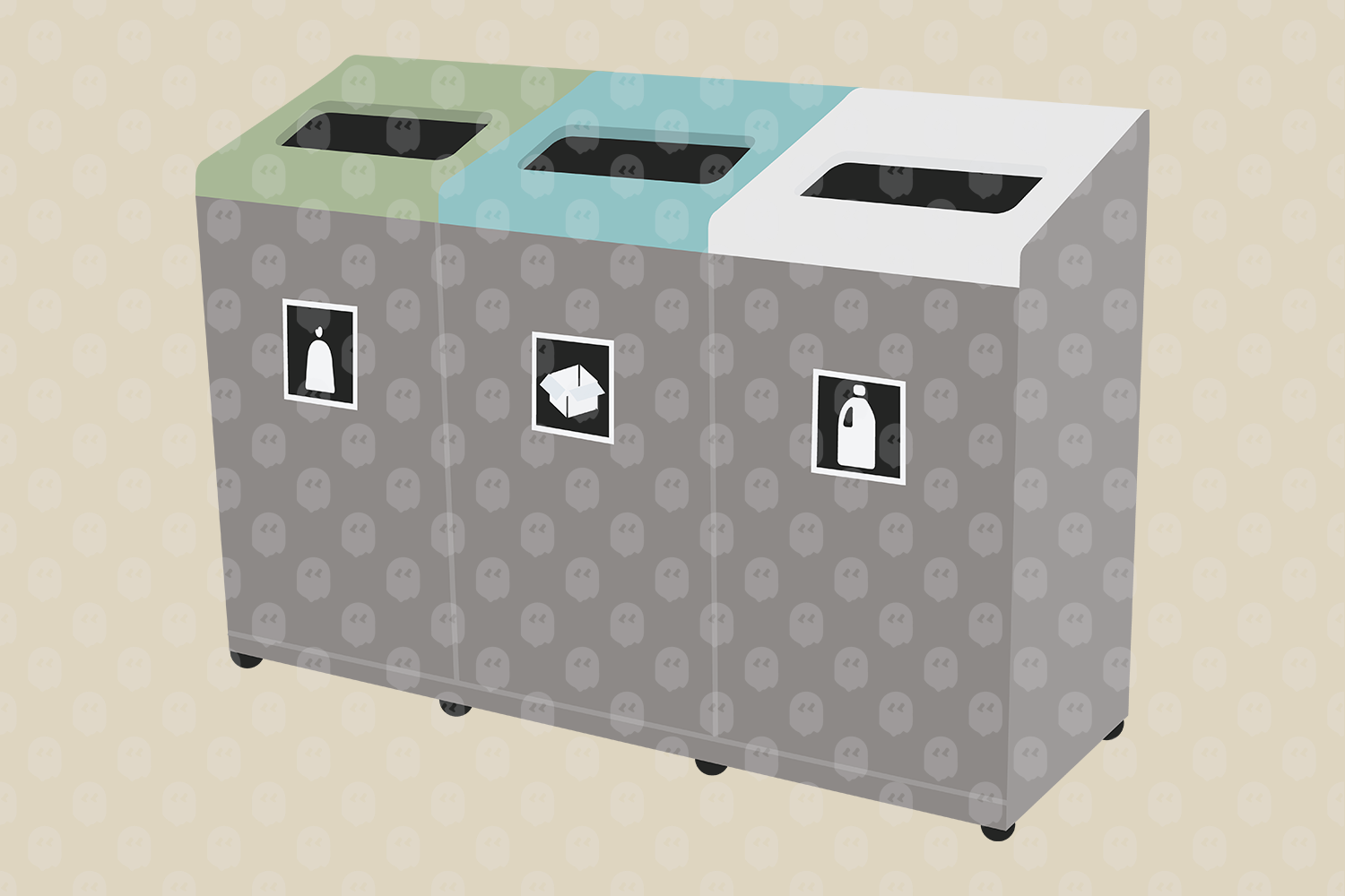 Archade Recycling Bins Vector Drawings