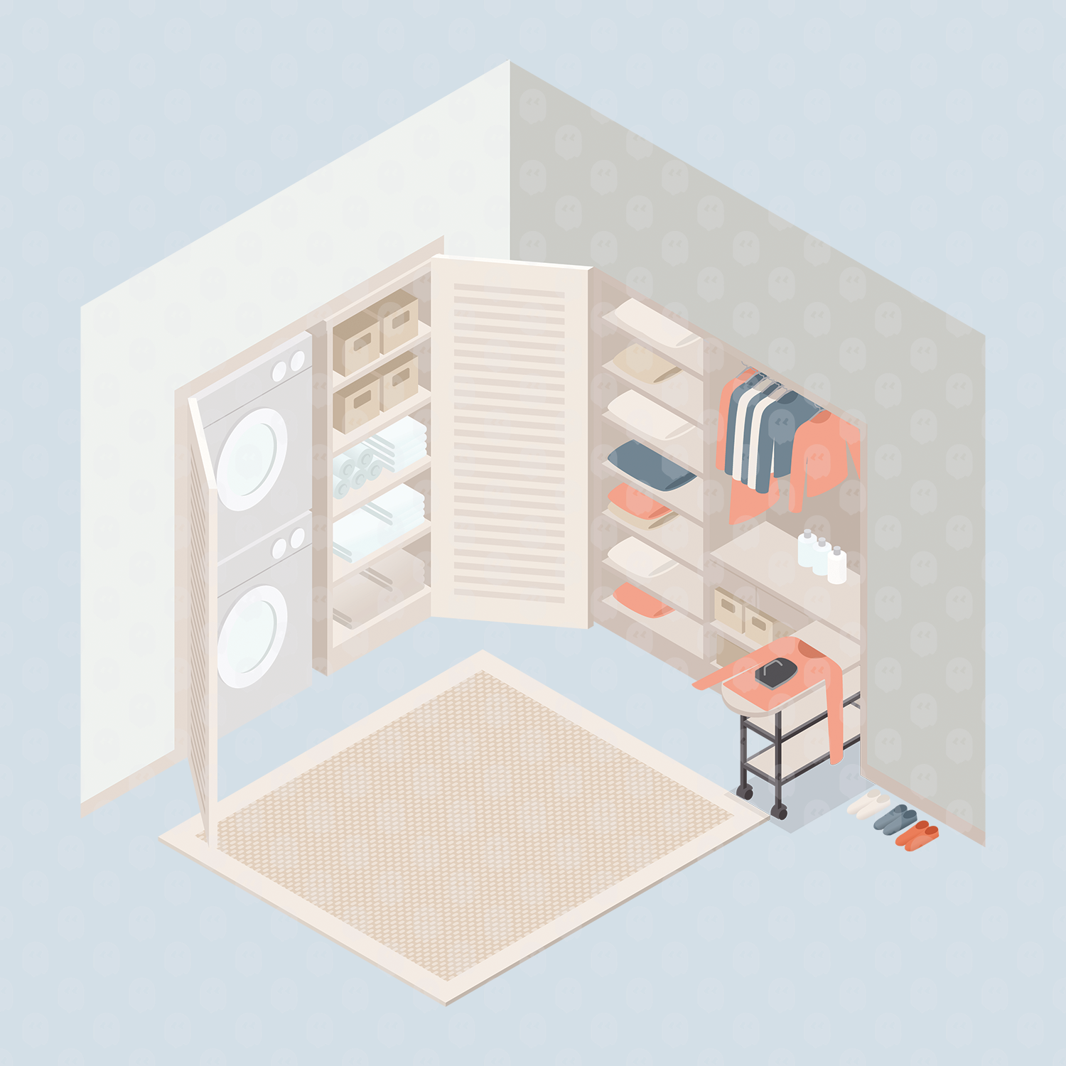 Archade Axonometric Dressing Room Furniture Vector Drawings