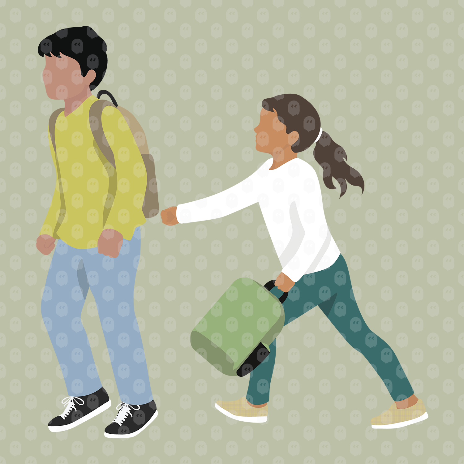 Archade Axo A Little Girl Walking With Book Vector Drawings