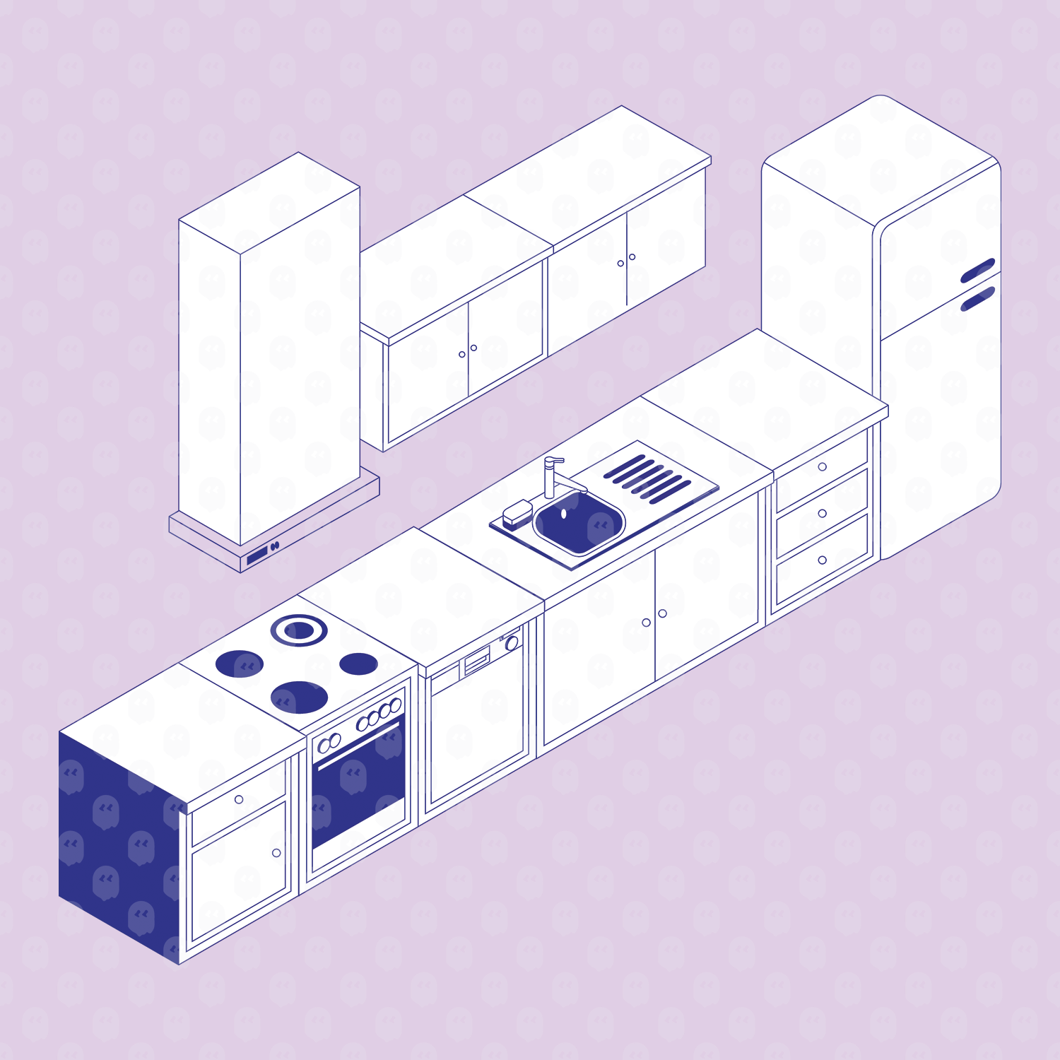 Archade Axonometric Kitchen And White Goods Vector Drawings