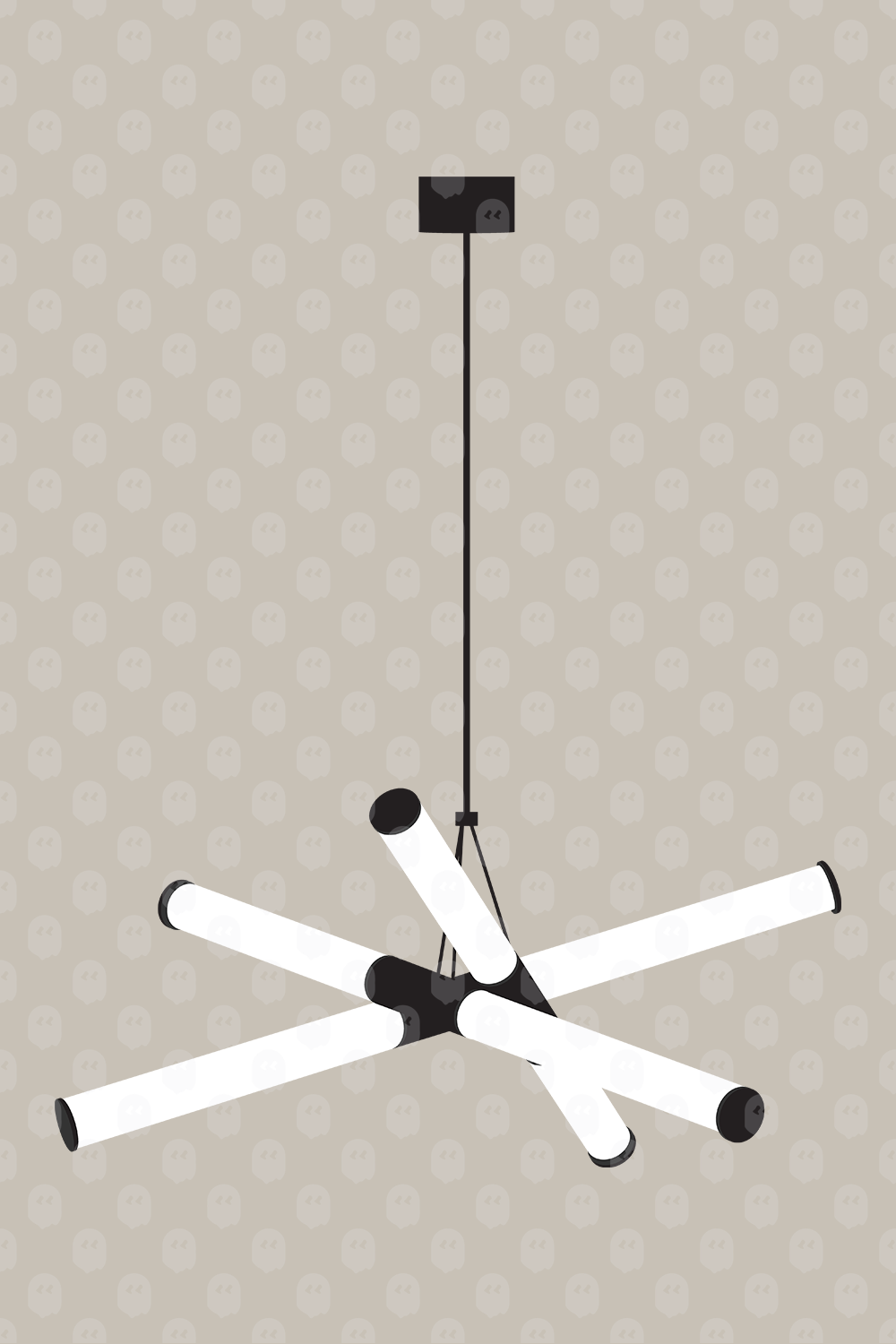 Archade Triple Suspended Fluorescent Light Vector Drawings