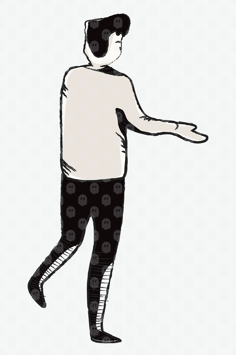 Archade | A Comic Character Walking Away Vector Drawings