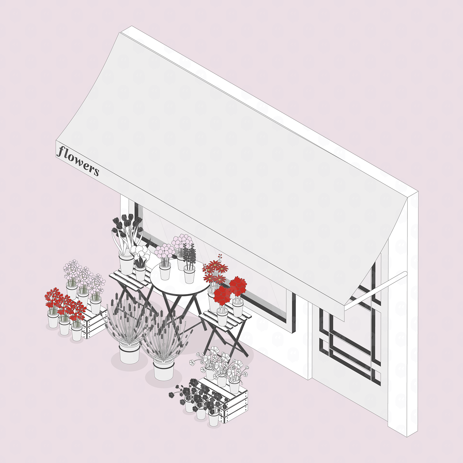Archade | Axonometric Two Storey Shop Front Facade Vector Drawings